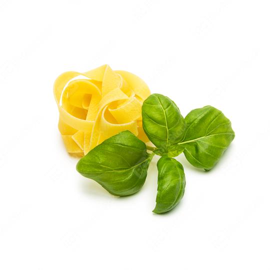 noodle nest with basil leaf  : Stock Photo or Stock Video Download rcfotostock photos, images and assets rcfotostock | RC Photo Stock.:
