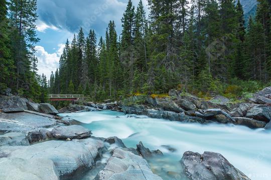 Numa Falls with bridge at the Kootenay National Park canada  : Stock Photo or Stock Video Download rcfotostock photos, images and assets rcfotostock | RC Photo Stock.:
