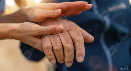 Nurse consoling senior hand of an elderly man in wheelchair, offering comfort and support  : Stock Photo or Stock Video Download rcfotostock photos, images and assets rcfotostock | RC Photo Stock.: