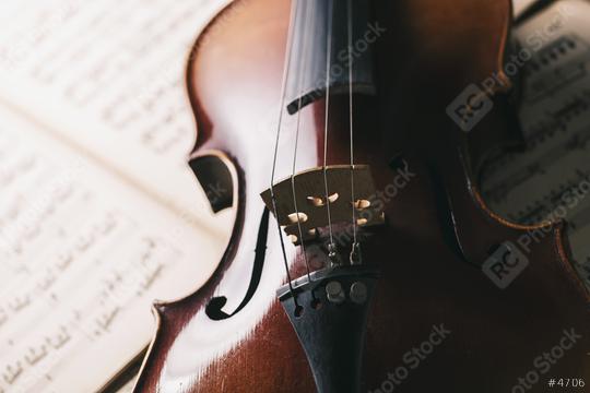 old antique Violin on paper notes  : Stock Photo or Stock Video Download rcfotostock photos, images and assets rcfotostock | RC Photo Stock.: