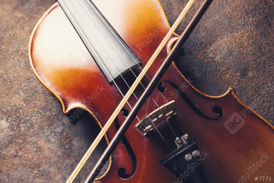 old Violin with bow  : Stock Photo or Stock Video Download rcfotostock photos, images and assets rcfotostock | RC Photo Stock.: