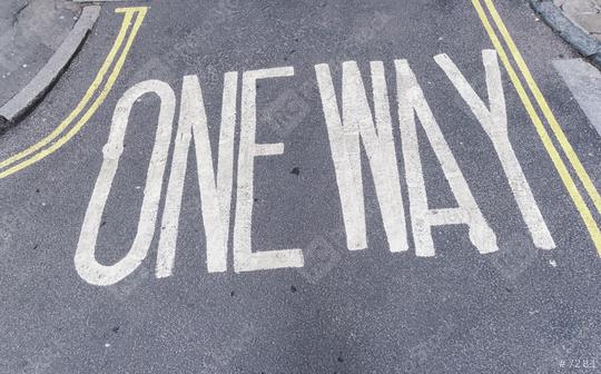 One way sign painted on road  : Stock Photo or Stock Video Download rcfotostock photos, images and assets rcfotostock | RC Photo Stock.: