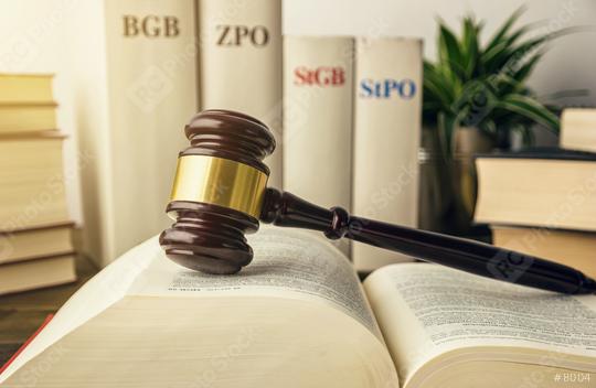 Open law book with a judge gavel and german law books (BGB, ZPO, STGB, STPO) in a law enforcement office  : Stock Photo or Stock Video Download rcfotostock photos, images and assets rcfotostock | RC Photo Stock.: