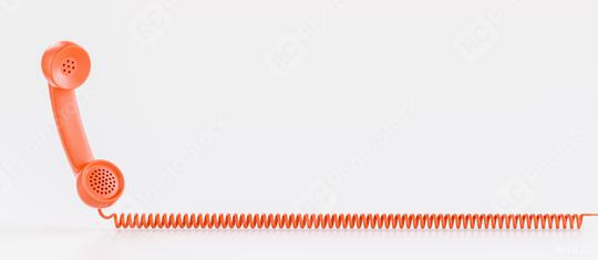 orange vintage telephone receiver with cord and copy space  : Stock Photo or Stock Video Download rcfotostock photos, images and assets rcfotostock | RC Photo Stock.: