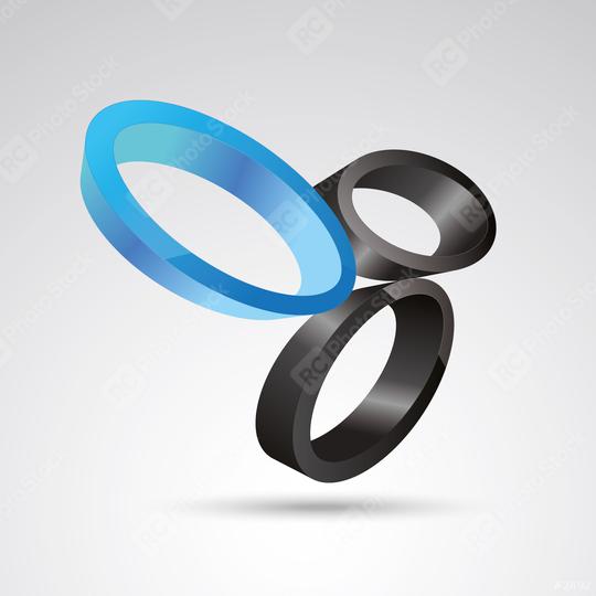 oval ring 3d vector icon as logo formation in black and blue glossy colors, Corporate design. Vector illustration. Eps 10 vector file.  : Stock Photo or Stock Video Download rcfotostock photos, images and assets rcfotostock | RC Photo Stock.: