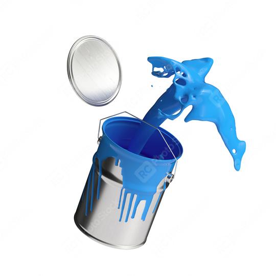 paint can splashing blue bright color isolated on white background  : Stock Photo or Stock Video Download rcfotostock photos, images and assets rcfotostock | RC Photo Stock.: