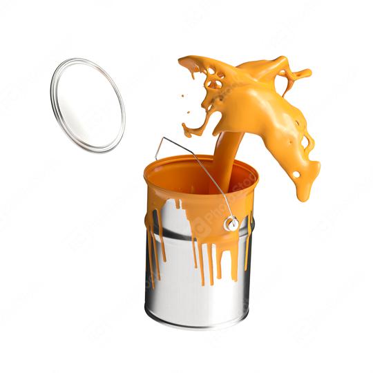 paint can splashing orange bright color isolated on white background  : Stock Photo or Stock Video Download rcfotostock photos, images and assets rcfotostock | RC Photo Stock.: