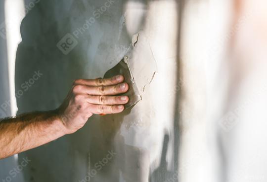 Painter working with paint roller and brushes to paint the room  : Stock Photo or Stock Video Download rcfotostock photos, images and assets rcfotostock | RC Photo Stock.: