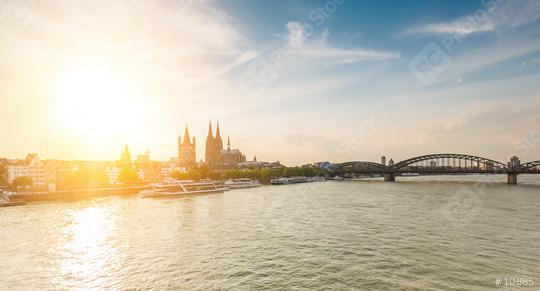 panorama of Cologne city and Rhine river sunset  : Stock Photo or Stock Video Download rcfotostock photos, images and assets rcfotostock | RC Photo Stock.: