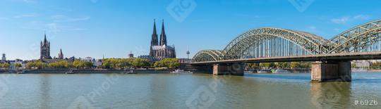 panorama of Cologne with Great St. Martin Church, Cologne Cathedral, Hohenzollern Bridge and the Rhine river  : Stock Photo or Stock Video Download rcfotostock photos, images and assets rcfotostock | RC Photo Stock.: