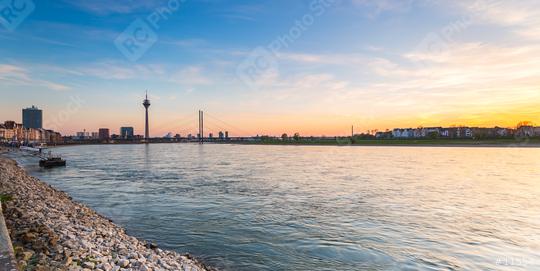 Panorama of Dusseldorf at sunset  : Stock Photo or Stock Video Download rcfotostock photos, images and assets rcfotostock | RC Photo Stock.: