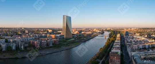 Panorama of Frankfurt with EZB European Central Bank at Sunset  : Stock Photo or Stock Video Download rcfotostock photos, images and assets rcfotostock | RC Photo Stock.: