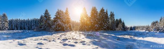 panoramic view of a winter landscape with snow and sunlight  : Stock Photo or Stock Video Download rcfotostock photos, images and assets rcfotostock | RC Photo Stock.: