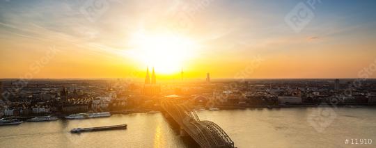 panoramic view of cologne at sunset  : Stock Photo or Stock Video Download rcfotostock photos, images and assets rcfotostock | RC Photo Stock.: