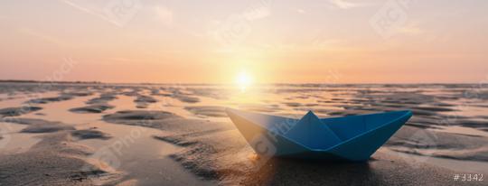 paper boat at the beach of baltic sea, romantic travel concept. copyspace for your individual text, banner size  : Stock Photo or Stock Video Download rcfotostock photos, images and assets rcfotostock | RC Photo Stock.:
