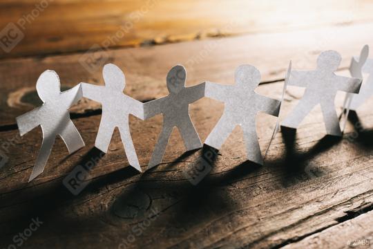 Paper People Holding Hands Teamwork  : Stock Photo or Stock Video Download rcfotostock photos, images and assets rcfotostock | RC Photo Stock.: