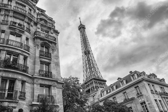 Paris Eiffel tower in black and white colors  : Stock Photo or Stock Video Download rcfotostock photos, images and assets rcfotostock | RC Photo Stock.: