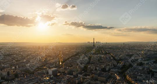 Paris Skyline panorama at sunset with Eiffel Tower   : Stock Photo or Stock Video Download rcfotostock photos, images and assets rcfotostock | RC Photo Stock.: