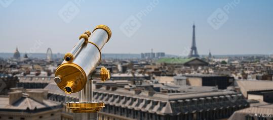 paris skyline with Telescope, france  : Stock Photo or Stock Video Download rcfotostock photos, images and assets rcfotostock | RC Photo Stock.:
