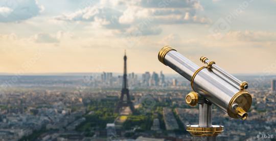 paris skyline with Telescope view  : Stock Photo or Stock Video Download rcfotostock photos, images and assets rcfotostock | RC Photo Stock.: