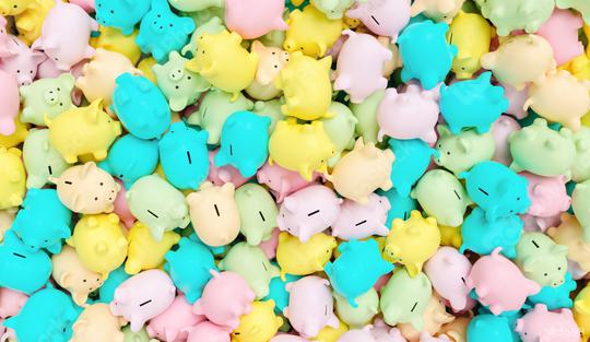 pastel piggy banks on a pile, investment and development concept image  : Stock Photo or Stock Video Download rcfotostock photos, images and assets rcfotostock | RC-Photo-Stock.:
