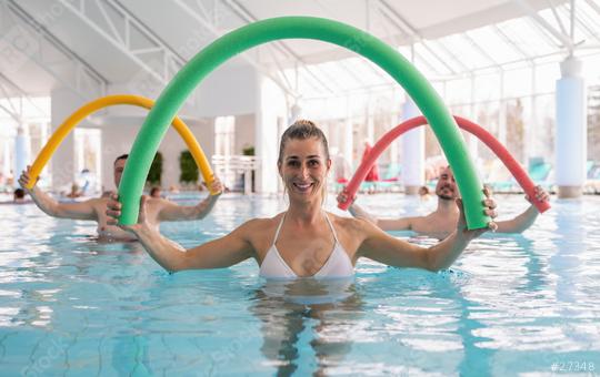 Patients during remobilization in a health center doing aquarobics in the water of a pool  : Stock Photo or Stock Video Download rcfotostock photos, images and assets rcfotostock | RC Photo Stock.: