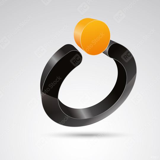 pearl ring 3d vector icon as logo formation in black and orange glossy colors, Corporate design. Vector illustration. Eps 10 vector file.  : Stock Photo or Stock Video Download rcfotostock photos, images and assets rcfotostock | RC Photo Stock.: