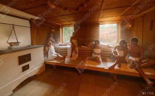 people relaxing together relax in hot finnish sauna. dramtic light with Steam, spa and wellness concept.  : Stock Photo or Stock Video Download rcfotostock photos, images and assets rcfotostock | RC Photo Stock.: