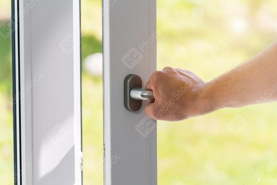 person opens a white pvc window  : Stock Photo or Stock Video Download rcfotostock photos, images and assets rcfotostock | RC Photo Stock.: