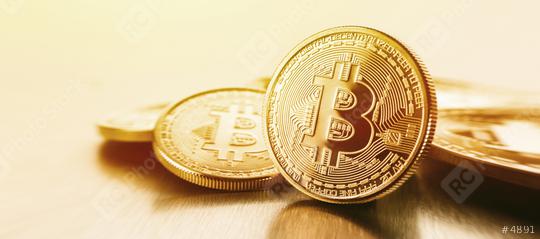 Photo Golden Bitcoins (new virtual money )  : Stock Photo or Stock Video Download rcfotostock photos, images and assets rcfotostock | RC Photo Stock.: