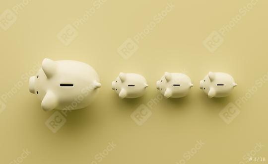 piggy bank as row leader, investment and development concept  : Stock Photo or Stock Video Download rcfotostock photos, images and assets rcfotostock | RC Photo Stock.: