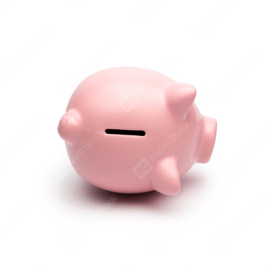 Piggy bank lying isolated on white background  : Stock Photo or Stock Video Download rcfotostock photos, images and assets rcfotostock | RC Photo Stock.: