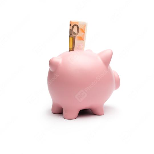 piggy bank with 50 euro note from behind  : Stock Photo or Stock Video Download rcfotostock photos, images and assets rcfotostock | RC Photo Stock.: