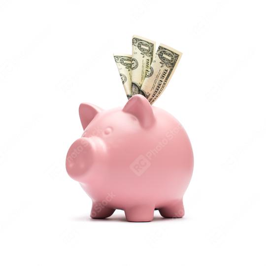 Piggy bank with dollars   : Stock Photo or Stock Video Download rcfotostock photos, images and assets rcfotostock | RC Photo Stock.:
