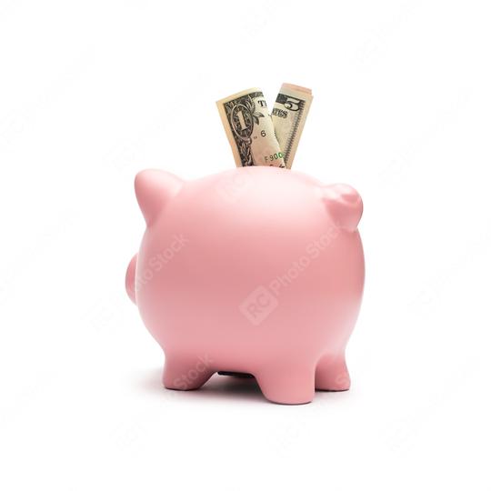 Piggy bank with dollars  : Stock Photo or Stock Video Download rcfotostock photos, images and assets rcfotostock | RC Photo Stock.: