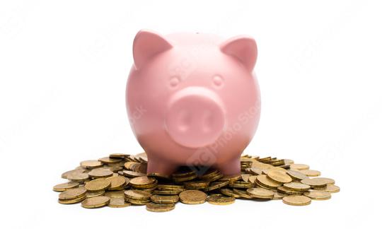 Piggybank on a euro coin heap  : Stock Photo or Stock Video Download rcfotostock photos, images and assets rcfotostock | RC Photo Stock.:
