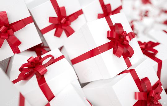 pile of Christmas gifts with red bow  : Stock Photo or Stock Video Download rcfotostock photos, images and assets rcfotostock | RC Photo Stock.: