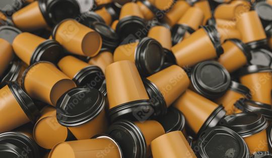 pile of empty brown to go coffee cups  : Stock Photo or Stock Video Download rcfotostock photos, images and assets rcfotostock | RC Photo Stock.: