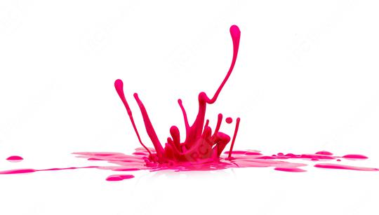 pink paint splashing on white  : Stock Photo or Stock Video Download rcfotostock photos, images and assets rcfotostock | RC Photo Stock.: