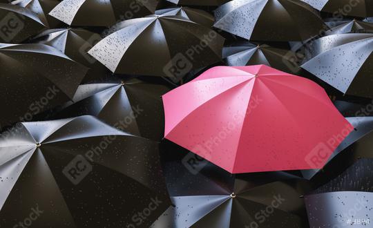 Pink umbrella between black ones  : Stock Photo or Stock Video Download rcfotostock photos, images and assets rcfotostock | RC-Photo-Stock.:
