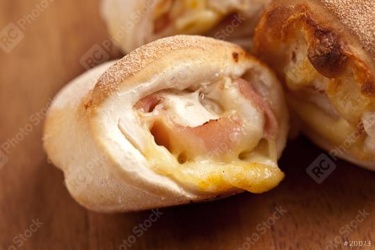 pizza bun with ham and cheese  : Stock Photo or Stock Video Download rcfotostock photos, images and assets rcfotostock | RC Photo Stock.: