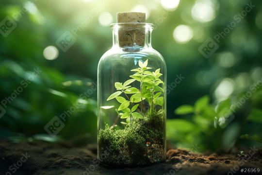 Plant growing inside a sealed glass bottle
  : Stock Photo or Stock Video Download rcfotostock photos, images and assets rcfotostock | RC Photo Stock.:
