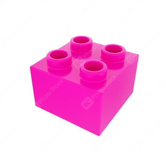 Plastic building block in pink color isolated on white background  : Stock Photo or Stock Video Download rcfotostock photos, images and assets rcfotostock | RC Photo Stock.: