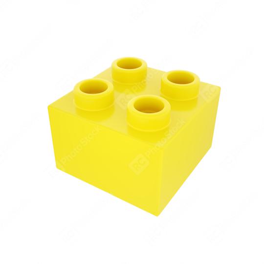 Plastic building block in yellow color isolated on white background  : Stock Photo or Stock Video Download rcfotostock photos, images and assets rcfotostock | RC Photo Stock.: