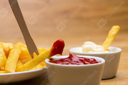Pommes fries with ketchup and mayonnaise   : Stock Photo or Stock Video Download rcfotostock photos, images and assets rcfotostock | RC Photo Stock.: