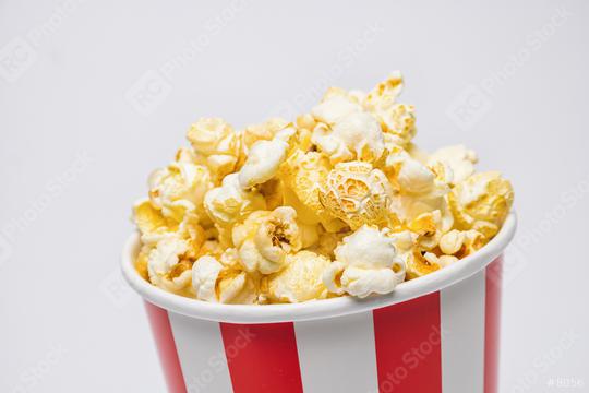 popcorn in a box on gray background  : Stock Photo or Stock Video Download rcfotostock photos, images and assets rcfotostock | RC Photo Stock.: