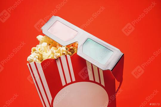 popcorn in a box with 3D glasses, cinema, movies and entertainment concept image  : Stock Photo or Stock Video Download rcfotostock photos, images and assets rcfotostock | RC Photo Stock.: