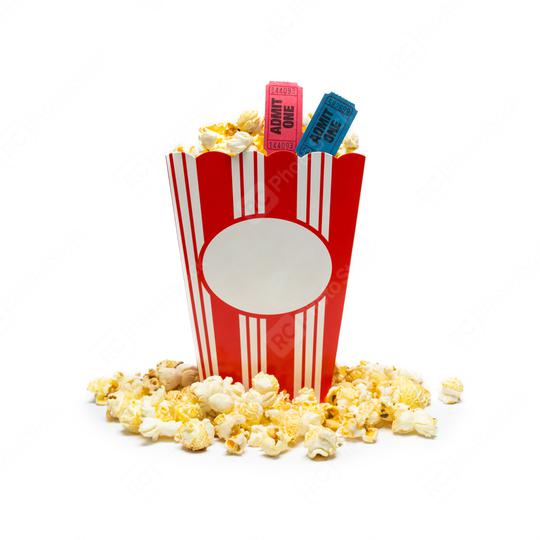 popcorn in a box with tickets isolated on white, cinema, movies and entertainment concept  : Stock Photo or Stock Video Download rcfotostock photos, images and assets rcfotostock | RC Photo Stock.: