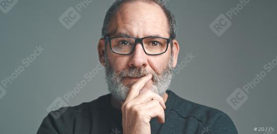 Portrait of a bearded mature adult casual Businessman with glass  : Stock Photo or Stock Video Download rcfotostock photos, images and assets rcfotostock | RC Photo Stock.: