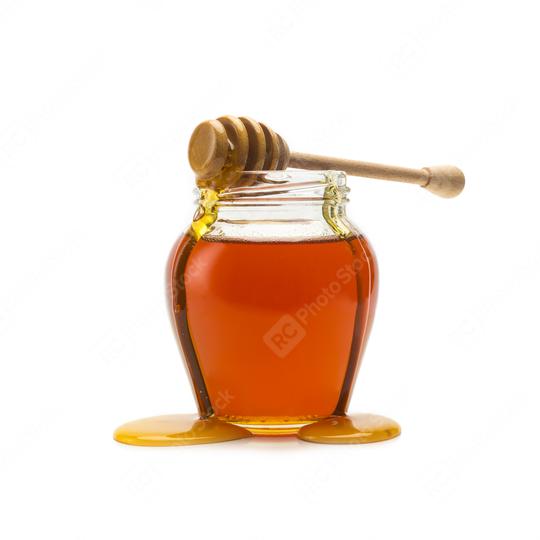 Pot of honey with wooden drizzler  : Stock Photo or Stock Video Download rcfotostock photos, images and assets rcfotostock | RC Photo Stock.: